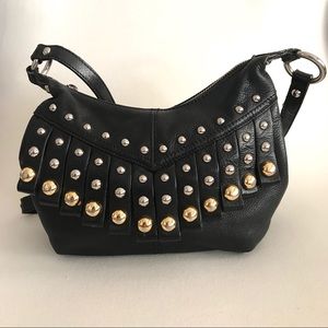 B. Makowsky Studded Fringe Leather Crossbody